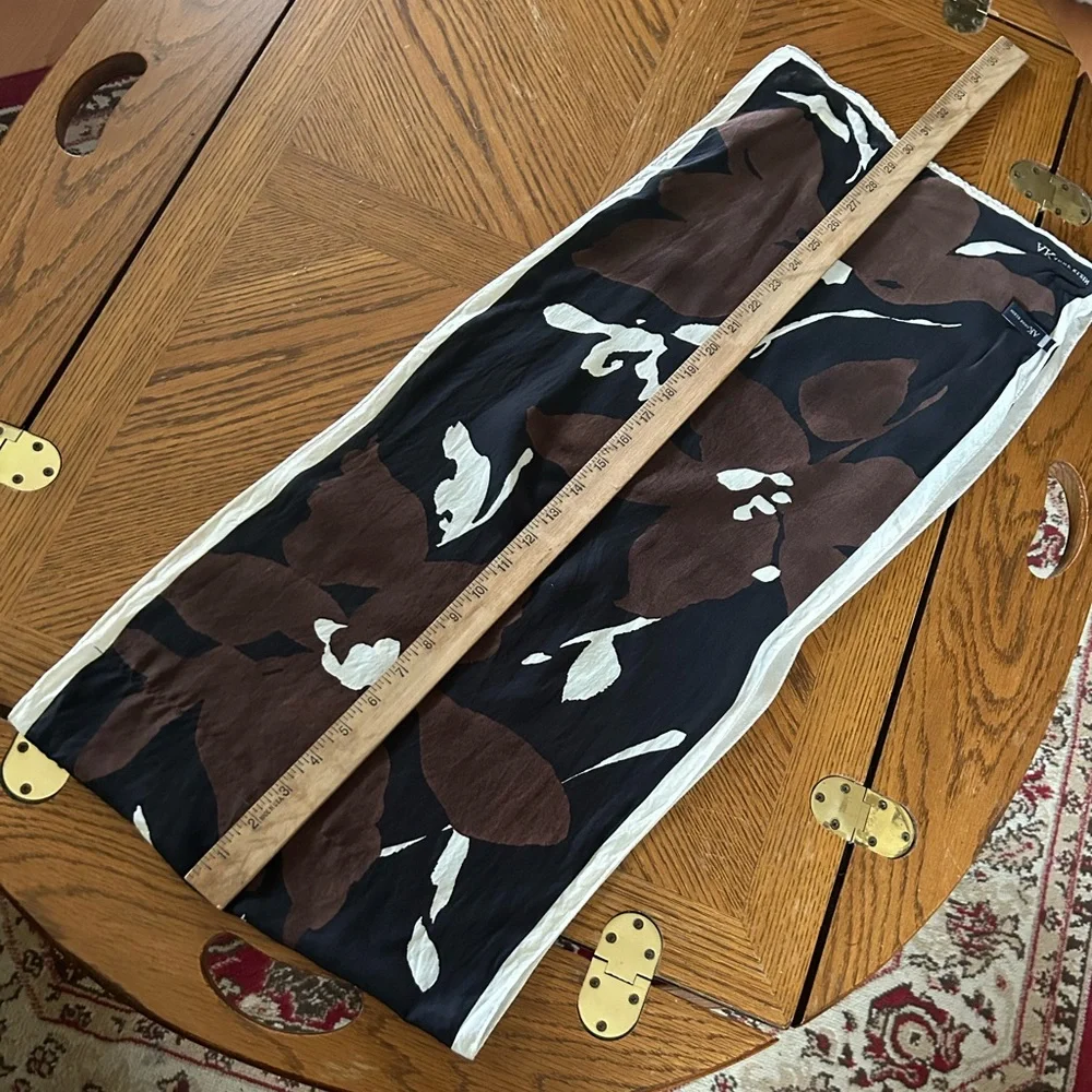 Vintage Black and Brown Hand-Rolled Silk Scarf